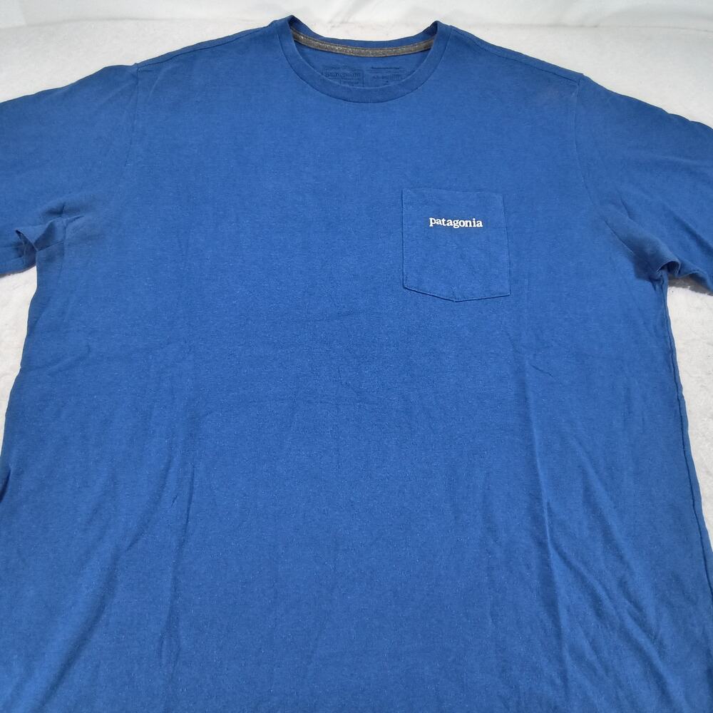 Patagonia Regular Fit Casual Short Sleeve Crew Neck T-Shirt Mens Size L Blue